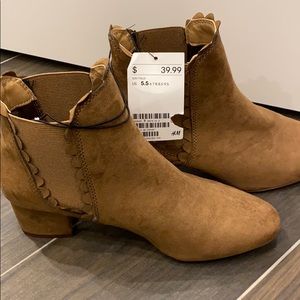 Brown camel booties
